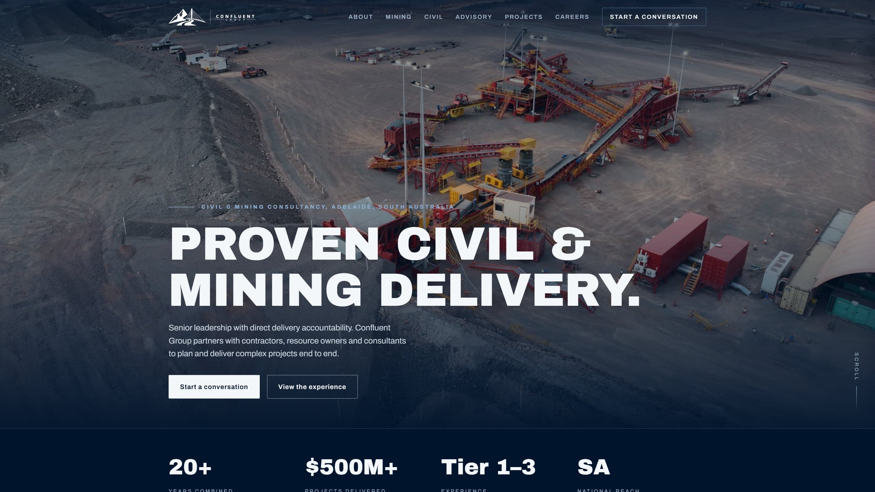 Confluent Group — proven civil and mining delivery homepage screenshot