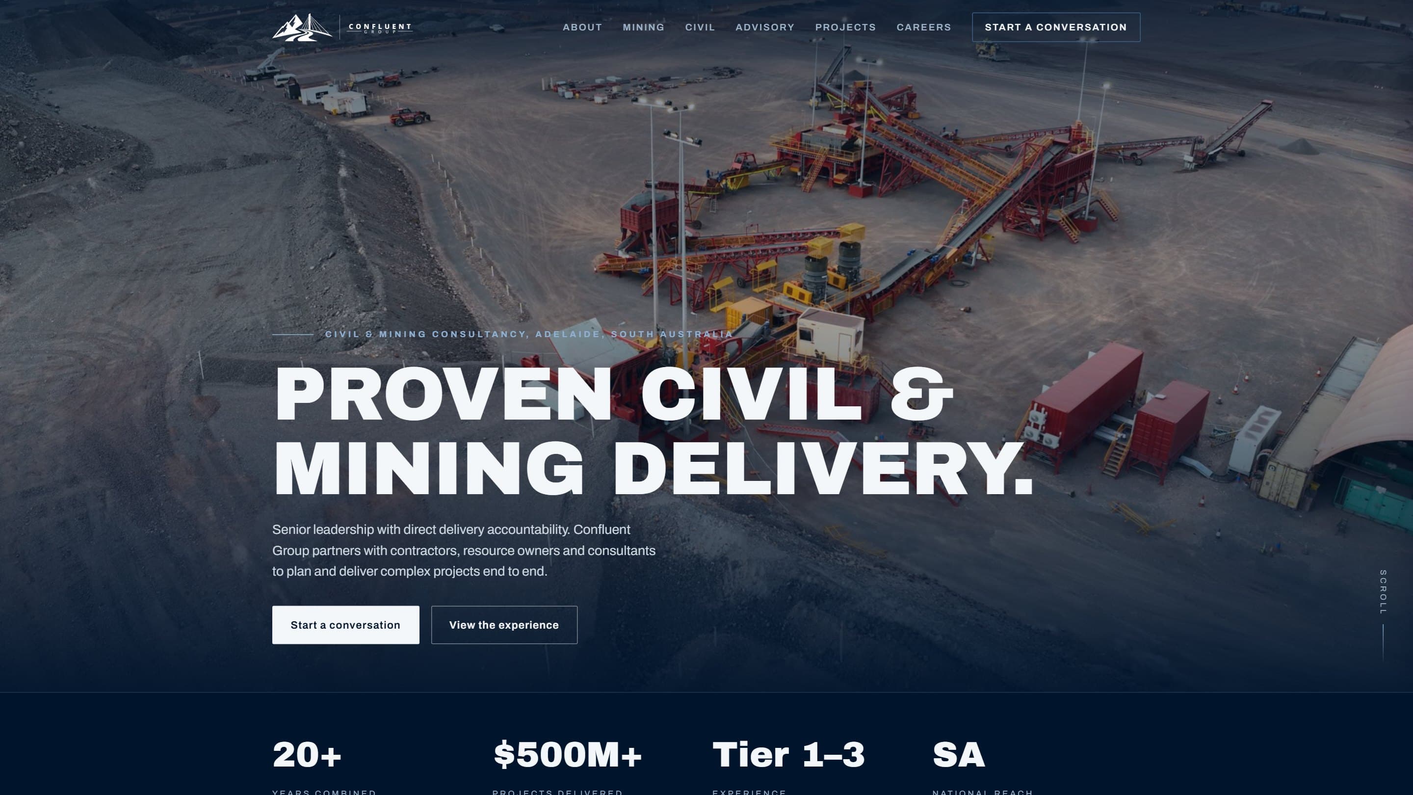 Confluent Group website on a laptop