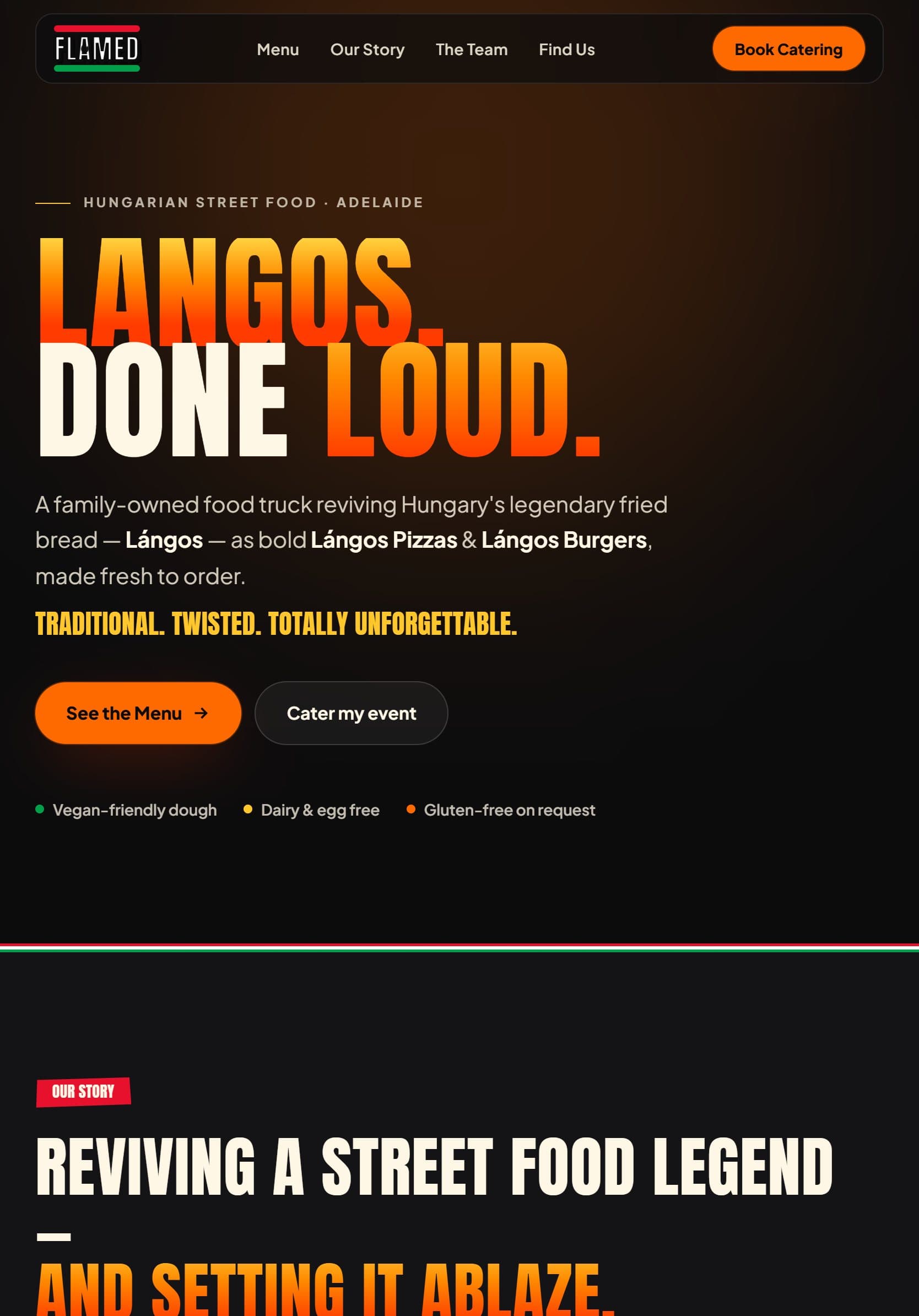 FLAMED website on a tablet