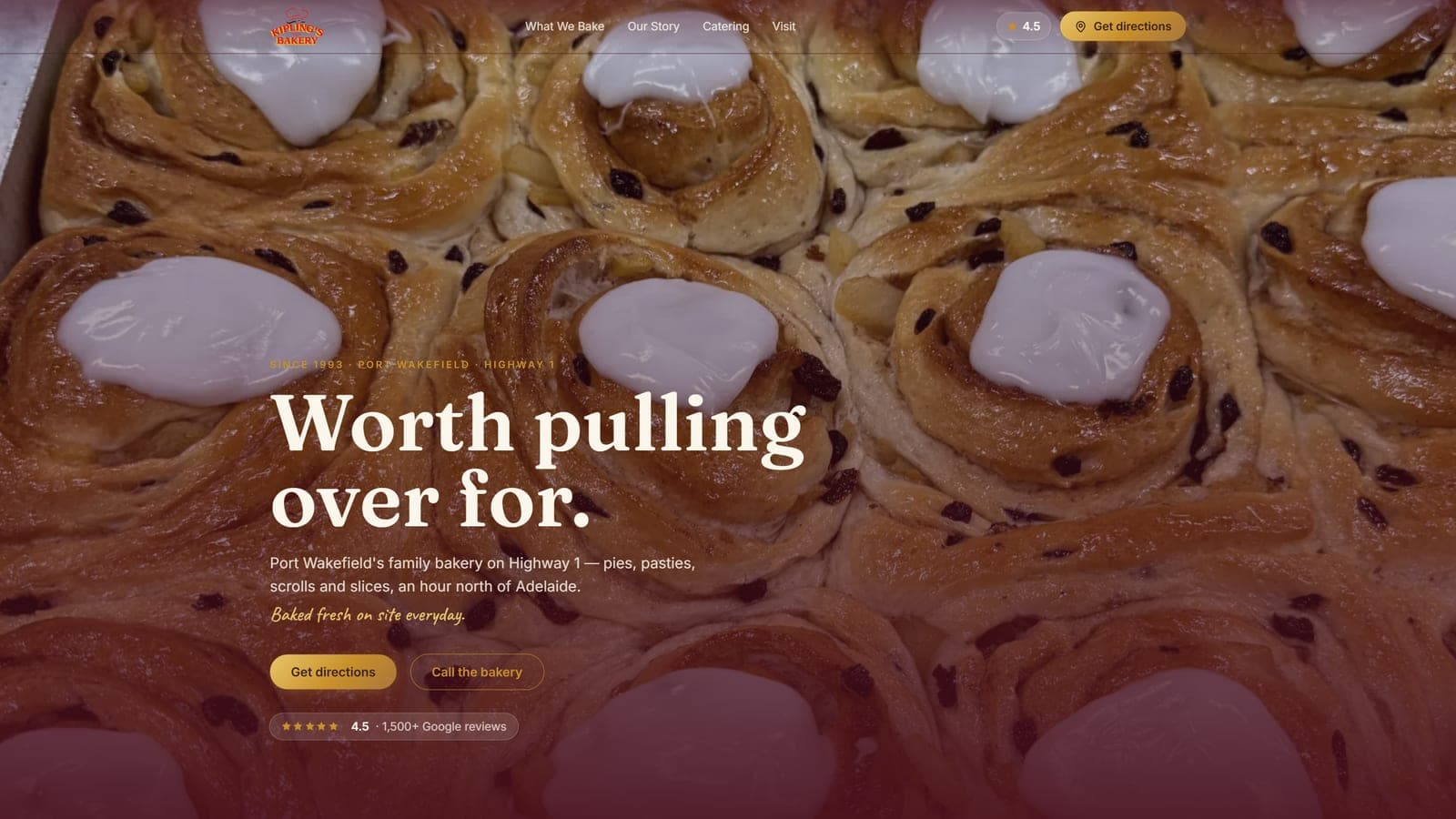 Kipling's Bakery — Worth pulling over for, Port Wakefield SA website hero