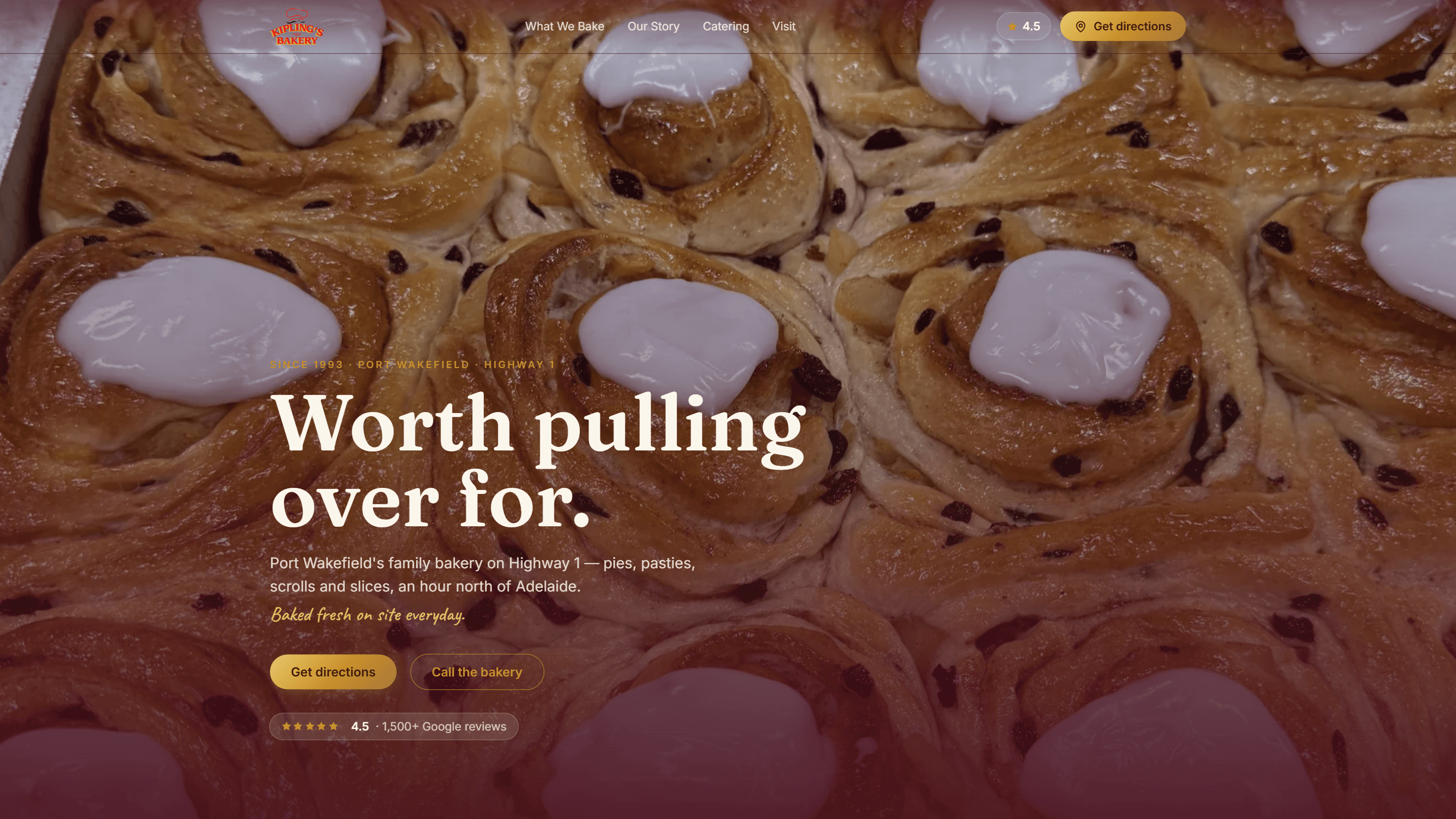Kipling's Bakery — Worth pulling over for, Port Wakefield SA website hero