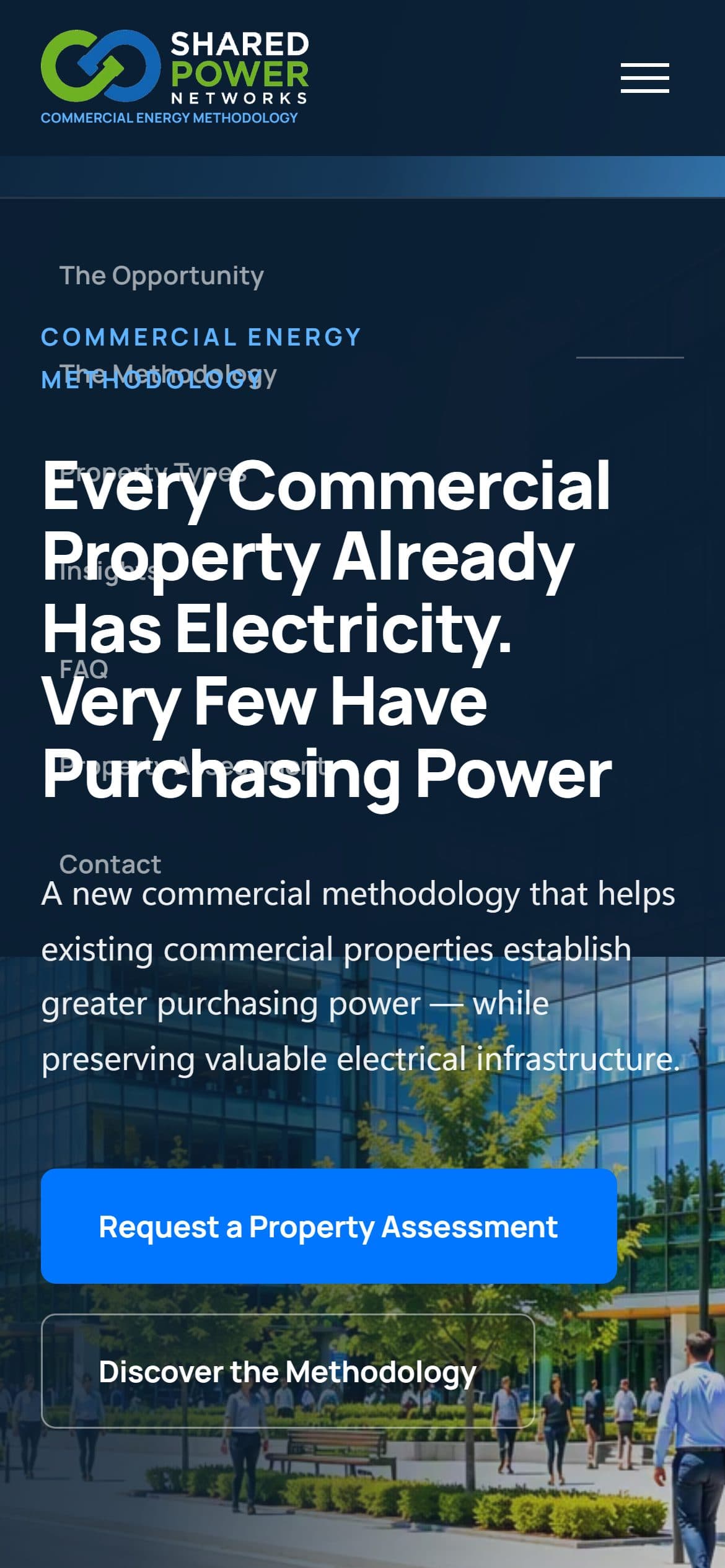 Shared Power Networks website on a phone
